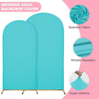 Wedding Arch Covers Arch Backdrop Cover Arch Stand Covers 7.2FT 6FT Set of 2 Arch Cover Spandex Fabric Stretchy Backdrop for Wedding Birthday Party Decoration Baby Shower (Sky Blue)