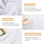 Wokceer Wedding Arch Draping Fabric 4 Panels 28.7" x 20FT White Sheer Fabric Backdrop Arch Draping for Wedding Ceremony Birthday Party Bridal Shower Decoration