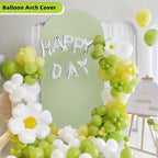 HEMMOTOP Green Arch Cover, 7.2 ft Spandex Wedding Balloon Arch Covers Stretchy Backdrop, Round Top Photo Stand Cover for Birthday, Baby Shower, Party, Reusable Double-Sided (Matcha Green, 7.2 ft)