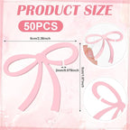 50 Pcs Bows Drink Tags Coquette Bow Wine Glass Charms Acrylic Bowknot Drink Tag for Bachelorette Birthday Wedding Coquette Tasting Party Decor Accessory(Pink)