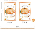 50pcs Thanksgiving Gift Tags with String, Autumn Pumpkin Thank You Tags for Birthday and Baby Shower Party Favors Decoration(Pumpkin)