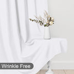 DWCN 10x8 FT White Backdrop Curtains for Parties, Photography Backdrop Drapes with Rod Pockets for Wedding Decorations Stage Birthday Family Gatherings, 2 Panels 5ft x 8ft