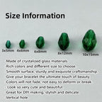 130pcs 6x8mm Teardrop Crystal Glass Beads for Jewelry Making, Faceted Vertical Hole Teardrop Glass Spacer Beads for Wind Chimes Bracelet Earring Necklace DIY Craft(Peacock Green)