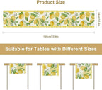 Lemon Table Runner,Yellow White Buffalo Plaid Summer Table Runner for Kitchen Dining Table Home Party Decoration 13x120 Inch