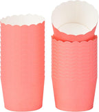 Panificio 3 Ounce Cupcake Wrappers, 200 Scalloped Baking Cups - Oven-Ready, Greaseproof, Red Paper Cupcake Liners, Disposable, For Birthdays, Baby Showers, Or Weddings - Restaurantware
