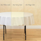 LinenTablecloth 70-Inch Round Polyester Tablecloth Ivory