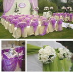 Crystal Organza Tulle Sheer Fabric Backdrop Curtains for Wedding Baby Shower Birthday Party Event Decor, 19” by 30 Yard (Purple)