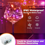 ZGWJ 24 Pack Halloween Fairy Lights Battery Operated, 7ft 20 Mini LED Halloween Fairy String Lights Silver Wire 3 Modes Waterproof for DIY, Parties, Bedroom Decorations Orange& Purple