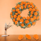 80 Pcs Artificial Marigold Flowers,2" Silk Marigold Flower Heads with Stems,Orange Flowers Artificial for Diwali Decor,Indian Wedding,Home,DIY Wreath Garland,Day of The Dead Decorations