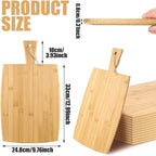 Patelai 12 Packs Wooden Cutting Board Set with Handles Large Kitchen Serving Plain Chopping Board Bulk Gifts for Mom for Vegetables Meat Pizza Cheese Fruit Bread(Bamboo,17 x 10 Inch)
