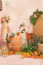 TINGE TIME Artificial Flowers Combo, Fake Flowers Box for DIY Wedding Bouquets Table Centerpieces Floral Arrangements Party Baby Shower Home Summer Decorations (Tropical Citrus & Pink)