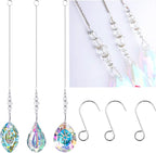 YU FENG 3PCS Crystal Suncatcher Pendant for Decor Hanging Glass Prism Rainbow Maker Light Catchers