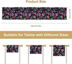 Gothic Star Moon Colorful Table Runner for Kitchen Living Room Home Party Boho Floral Table Runner 13x108 Inch