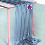 MDS Halloween Chiffon Table Runner - 15 Pack, 29 x 170 Inches, 14ft Each - Sheer Spooky Table Runners for Haunted House Parties, Trick-or-Treat Tables, Witchy Décor, Wedding & Events - Dusty Blue