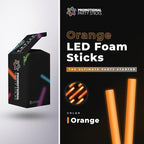 100 Orange Foam Glow Sticks - 16" Light Up Sticks for Wedding, Parties & Dancing