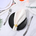 Leaf Napkin Rings Set of 50 Metal Gold Napkin Holder Stylish Fall Napkins Ring Bulk Handicraft Flower Napkins Rings for Family Dinner Wedding Birthday Christmas Thanksgiving Elegant Table Setting-Gold