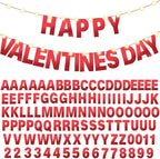 TaoBary 112 Pcs DIY Letter Kit Glitter Customizable Banner Letters Include 107 Letters and Numbers 3 Rope and 2 Needles for Birthday Halloween Christmas Wedding Valentine Party Decor(Bright Red)