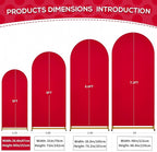 SoarDream Arch Backdrop Cover Red Spandex Fitted 5FT Wedding Arch Covers Balloon Round Top Chiara Arch Backdrop Fabric for Bridal Shower Wedding Birthday Party Stage Decoations