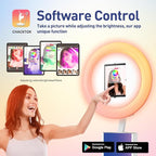 HARZHI Portable Photo Booth Compatible with Ipad, Large Lightbox Ipad Photo Booth for Christmas Wedding Party Provide ChackTok Software APP VIP, Free Custome Logo, Flight Case White