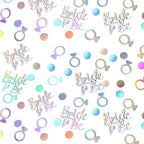 230PC Wedding Confetti Bridal Shower Decorations Bride To Be Ring Confetti Scatters Suitable for Iridescent Themed Bachelorette Engagement Hen Party Decor