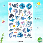 Cool Shark Stickers 755 Count Ocean Sea Animal Tropical Fish Shark Adhesive Decal Stickers for Boys Girls Birthday Invitations Under The Sea Party Goodie Gifts Bags Sticker Decor Class Rewards