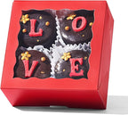 50-Count 4x4x2 Food-Safe Classic Red Bakery Boxes - Multi-Use Pastry & Treat Packaging for Cookies, Truffles & Wedding Favors (Stackable Gift Boxes for Cakes, Pies & Cinnamon Rolls)