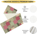 Boho Patchwork Table Runner, Vintage Farmhouse Colorful Wildflowers Bohemian Paisley Flower Print Table Center Decor for Home Kitchen Dining Patio Holiday Party Table Decorations, 13"x72" Inch
