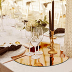 JAMBALAY 12″ Round Mirror Centerpieces for Tables, 12PCS Color Glass Mirror Table Centerpieces, Mirror Plates, Mirror Tray for Wedding, Party Centerpieces and Christmas Decorations, Gold