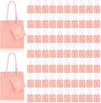 Sherr 100 Pack Mini Gift Bags Bulk, 4 x 2.75 x 4.5 Inches Paper Bags with Tags, Extra Small Paper Gift Boxes with Handles for Birthday, Party Favors, Weddings, Small Business(Pink)