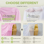 PartyVillage 2 Panels 5ftx30ft Baby Pink Ceiling Drapes for Wedding Parties – 30 FT Extra Long Thick Polyester Wrinkle-Free Drapery Tent Decor Decorations for Birthday Party Ceremony Stage Swag