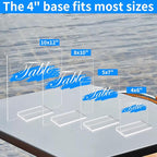 4" Clear Acrylic Sign Stand, 3mm Slots Wedding Table Number Holder, Angular Smooth Acrylic Place Card Holder, Suitable for Wedding, Exhibition, Party, Hotel (12 Pack)