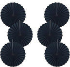 Black Party Decorations,Halloween Decor Events Accessories,Black Birthday Decorations,Anniversary Decorations for Party,Birthday Decorations for Men 16in Hanging Paper Fans 30 Color DIY Set(Black)