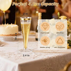 100 Pack Champagne Flutes Plastic Wine Glasses Disposable, 4.5 Oz Gold Rim Mimosa Glasses for 2025 Engagement Wedding Birthday New Years Eve Xmas Party Supplies, Bulk Toasting Cocktail Cups