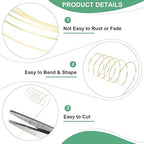 0.3 mm/28 Gauge Copper Wire for Jewelry Making, 49.2FT Copper Beading Craft Wire for Jewelry/Weaving/DIY Crafting/Planting, Color-Retaining [15M, Light Golden]
