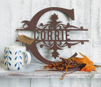 RealSteel Metal Split Letter Monogram - Custom Personalized Decor - Welcome Sign - Indoors or Outdoors (36", Penny Vein)