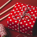 WRAPAHOLIC Reversible Wrapping Paper - Mini Roll - 17 Inch X 33 Feet - Red and Polka Dot Design for Birthday, Holiday, Wedding, Baby Shower