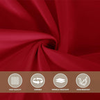 sancua Christmas Red Square Tablecloths 60x60 Inch, 2 Pack - Fabric Table Cloth for Square or Round Tables, Washable Polyester Table Cover for Dinner, Holiday Party, Decorative Display Tables