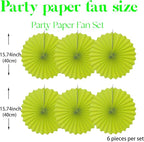 Green Graduation Party Decor,Tropical Party Decorations,Emerald Green Party Decorations,Hawaiian Themed Party Decorations,16in Hanging Paper Fans 30 Color DIY Set (Clear Green)