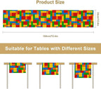 Building Blocks Table Runner Funny Celebration Party Birthday Party for Kids Teens Table Runner for Kitchen Picnic Home LivingRoom 13x108 Inch