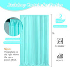 10 x 7 Feet Blue-Green Backdrop Curtain for Partie, Background Curtains for Photoshoot, Birthday, Wedding, Halloween, Thanksgiving, Christmas Day, New Year Party Decorations 5Ft x 7Ft, 2 Panels