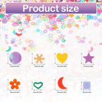 Multicolor Manicure Glitter Confetti 3.6oz/100g, Mixed Shapes Size 2-10mm for Party Decoration, DIY Crafts, Premium Nail Art Etc