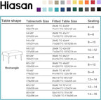 Hiasan Rectangle Tablecloth - Waterproof Washable Fabric Table Cloth for Wedding, Banquet, Gathering and Dining Room, 90 x 156 Inch, Navy Blue