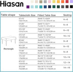 Hiasan Rectangle Tablecloth - Water Resistant and Spillproof Kitchen Washable Polyester Fabric Table Cloth for 6 Foot Tables, 54 x 80 Inch, Turquoise