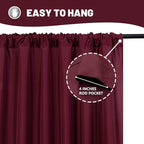 MYSKY HOME Burgundy Backdrop Curtains for Parties, Weddings, Stage - 10ft x 10ft, 2 Panels
