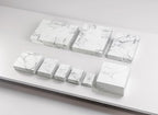 TheDisplayGuys - 25-Pack #53 Kraft Paper Cardboard Gift Boxes/Jewelry Cases w. Cotton Padding & Lid - Marble White - (5.4" x 3.9" x 1.0")