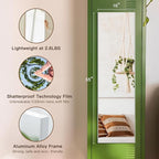 55"x16" Magnetic Mirror Lightweight Full-Length Mirror | Strong Adhesion, Easy Installation | Suitable for Refrigerators, Glass Walls, Wooden Doors, and More | 8.2kg Ultra-Strong Support | White