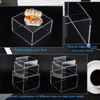 6Pcs Clear Buffet Risers Acrylic Boxes Display Food Risers for Buffet Table Platter Parties Weddings Catering Dessert Collectibles Figures Show ( 6''x7''x8'')
