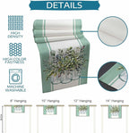 Eucalyptus Cotton Linen Table Runner for Dining Kitchen, Wedding Outdoor Party Tablerunners Decoration, Green Leaves Botanical Plants Watercolor Dresser Scarf Coffee Tablecloth Runners 13x36 Inches