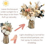 100pcs High End Artificial Flowers Dried Pampas Decor With Vase, Kitchen Island Decorations, Coffee Table Centerpiece Premium Decor, Thanksgiving Christmas Centro De Mesa de Comedor, Adornos Para Sala