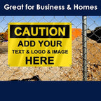 Custom Caution Signs Outdoor Metal - 12 x 8 Personalized Aluminum Warning Signs Rust-Proof Beware of Dog Sign Safety Signs for Home Business